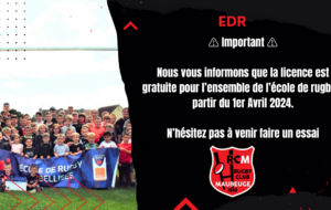 Gratuité des licences école de rugby 